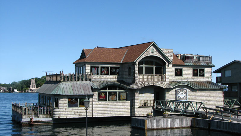 Photo of the exterior of Capt's Landing, a restaurant in Alexandria Bay, NY.